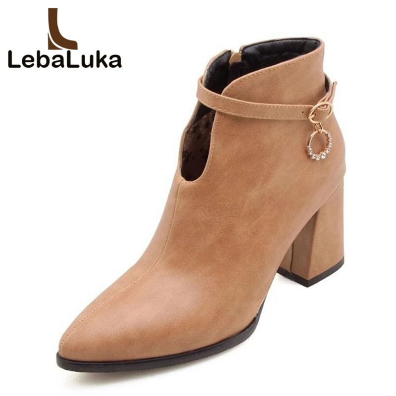 Tuyoki Size 32-47 Woman High Heel Boots Fur Warm Winter Shoes Women Ankle Boots Metal Buckle Short Boots Ladies Footwear
Tuyoki Size 32-47 Woman High Heel Boots Fur Warm Winter Shoes Women Ankle Boots Metal Buckle Short Boots Ladies Footwear