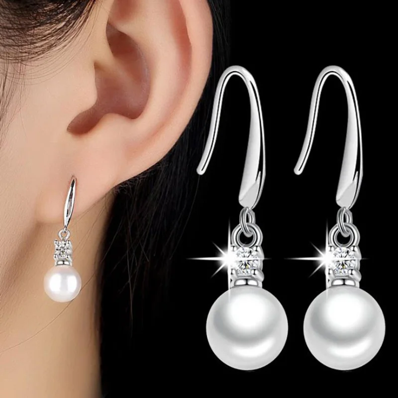 Hot Selling 925 Sterling Silver Anti Allergic Stud Earrings For Women Elegant CZ Crystal Pearl Earring Wedding Jewelry NY179
Hot Selling 925 Sterling Silver Anti Allergic Stud Earrings For Women Elegant CZ Crystal Pearl Earring Wedding Jewelry NY179
