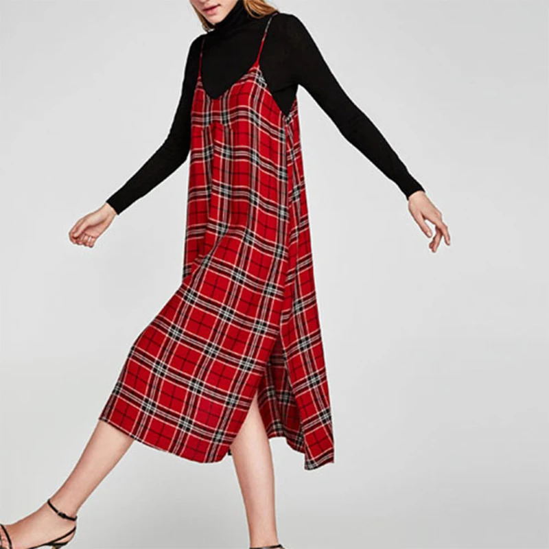 Nantersan Summer Women's Plaid Spaghetti Strap Dress Backless Empire Off Shoulder V-neck Split Mid-Calf Acrylic Dress Vestidos
Nantersan Summer Women's Plaid Spaghetti Strap Dress Backless Empire Off Shoulder V-neck Split Mid-Calf Acrylic Dress Vestidos