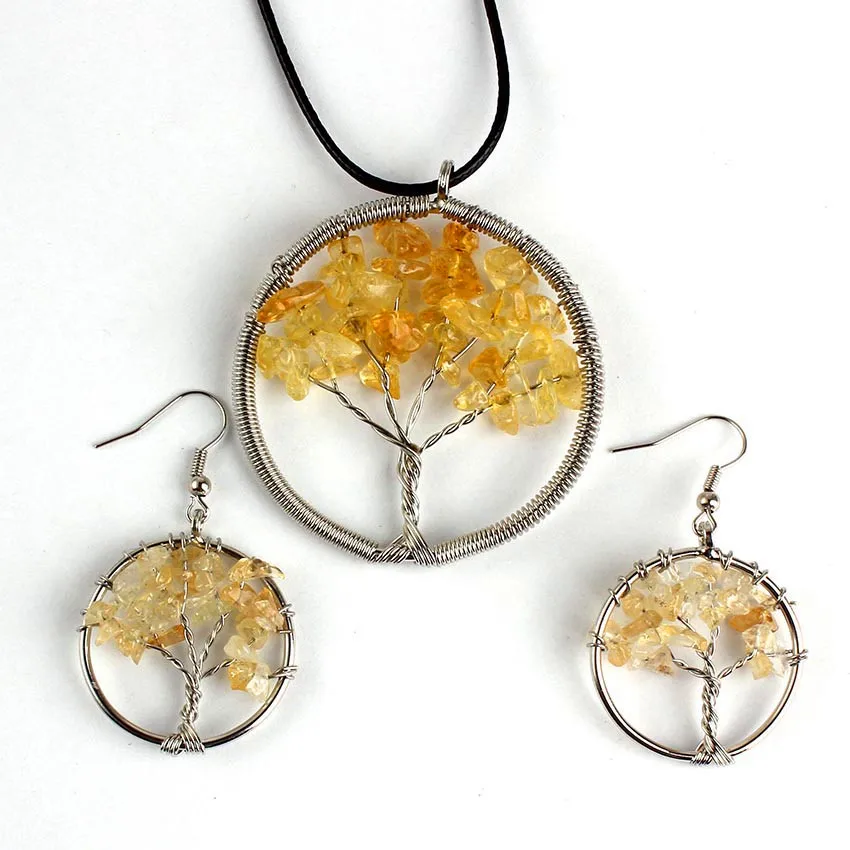 100-Uniqe 1 Set Beautiful Silver Plated Natural Yellow Citrines Quartz Pendant Earring Tree of Life Jewelry Set
100-Uniqe 1 Set Beautiful Silver Plated Natural Yellow Citrines Quartz Pendant Earring Tree of Life Jewelry Set