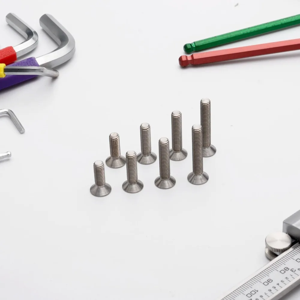 TonKing Titanium Screws GR5/TC4 Fastener Metric Titanium DIN7991 M5 Countersunk head hex bolt 50 pcs
TonKing Titanium Screws GR5/TC4 Fastener Metric Titanium DIN7991 M5 Countersunk head hex bolt 50 pcs