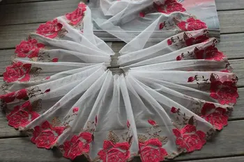 2 Yards Embroidered Lace Trim Ligh Pink Tulle Lace Trim Red Floral Embroidered Lace 7.48 Inches Wide
2 Yards Embroidered Lace Trim Ligh Pink Tulle Lace Trim Red Floral Embroidered Lace 7.48 Inches Wide