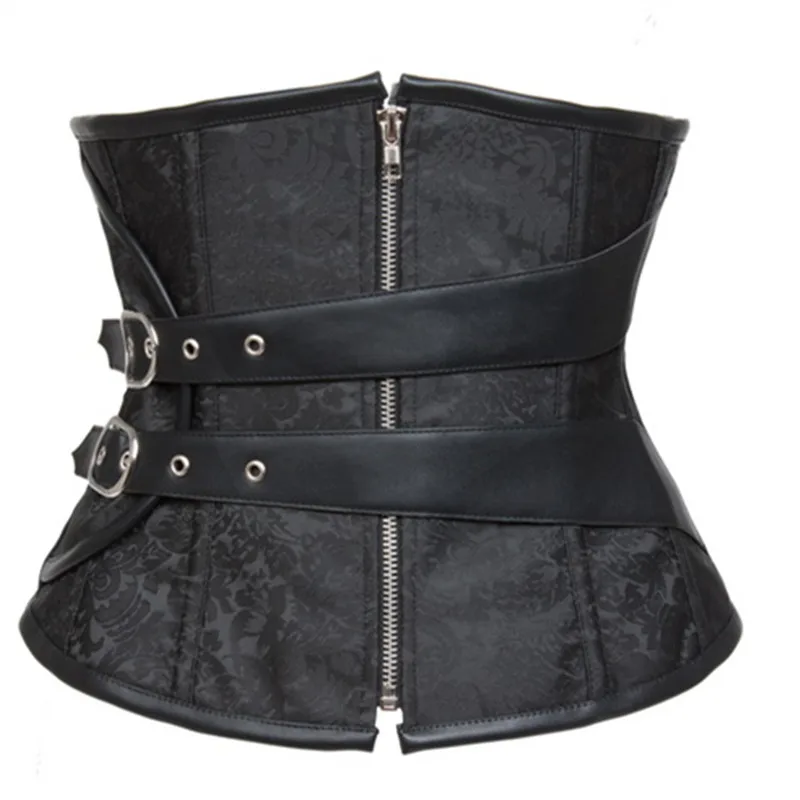 Vintage Brown Black Brocade Steampunk Underbust Corset and Bustier with Zip Lace Up Steel Boned S-XXL
Vintage Brown Black Brocade Steampunk Underbust Corset and Bustier with Zip Lace Up Steel Boned S-XXL