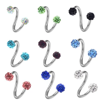 JUNLOPWY Steel Women Girls Nose Rings Crystal Ear Studs Twist Lip Eyebrow Ring Earring Stud Body Piercing Jewelry 50pcs 16g
JUNLOPWY Steel Women Girls Nose Rings Crystal Ear Studs Twist Lip Eyebrow Ring Earring Stud Body Piercing Jewelry 50pcs 16g