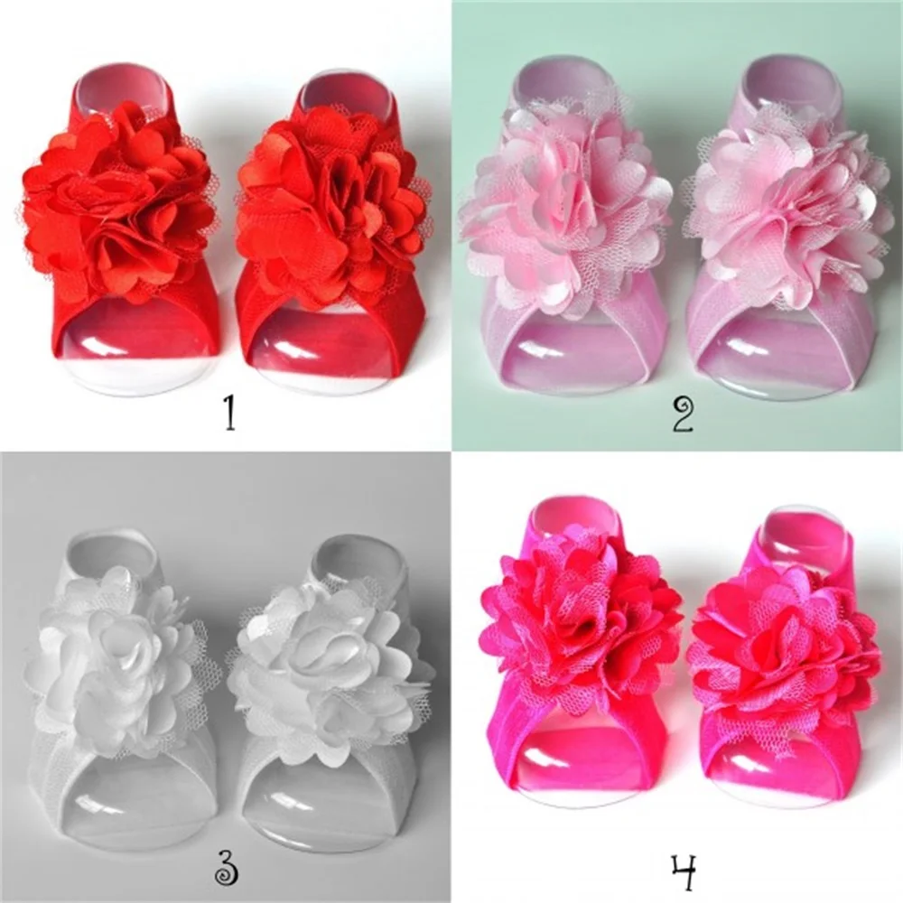 20pairs/lot Satin Mesh Chiffon Flower Baby Barefoot Newborns Sandals Baby Shoes Photography Props Kidocheese
20pairs/lot Satin Mesh Chiffon Flower Baby Barefoot Newborns Sandals Baby Shoes Photography Props Kidocheese