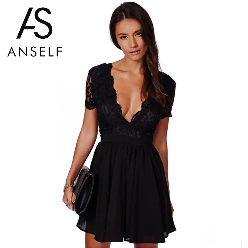Anself Women Dress Crochet Lace Deep V Neck Backless Short Sleeve Summer Dress Scalloped Exposed Zipper Sexy Bodycon Mini Dress
Anself Women Dress Crochet Lace Deep V Neck Backless Short Sleeve Summer Dress Scalloped Exposed Zipper Sexy Bodycon Mini Dress