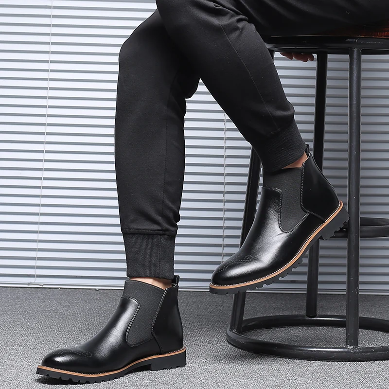 SYWGDC Men Chelsea Boots Men Fashion Brogue Ankle Boots Microfiber Leather Slip-on Cowboy Boots Male High-Top Motorcycle Boots
SYWGDC Men Chelsea Boots Men Fashion Brogue Ankle Boots Microfiber Leather Slip-on Cowboy Boots Male High-Top Motorcycle Boots