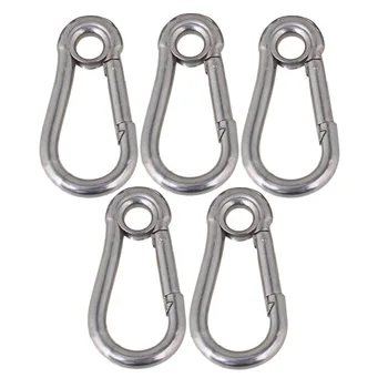 50mm Silver M5 Carabiner Spring Camping Climbing Secure Lock 304 Stainless Steel Snap Hook Eyelet Link Pack of 5
50mm Silver M5 Carabiner Spring Camping Climbing Secure Lock 304 Stainless Steel Snap Hook Eyelet Link Pack of 5