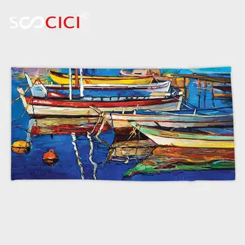 Custom Microfiber Ultra Soft Bath/hand Towel,Country Decor Mod Folk Art Style Paint of Boats on the Shore at Golden Sunset
Custom Microfiber Ultra Soft Bath/hand Towel,Country Decor Mod Folk Art Style Paint of Boats on the Shore at Golden Sunset