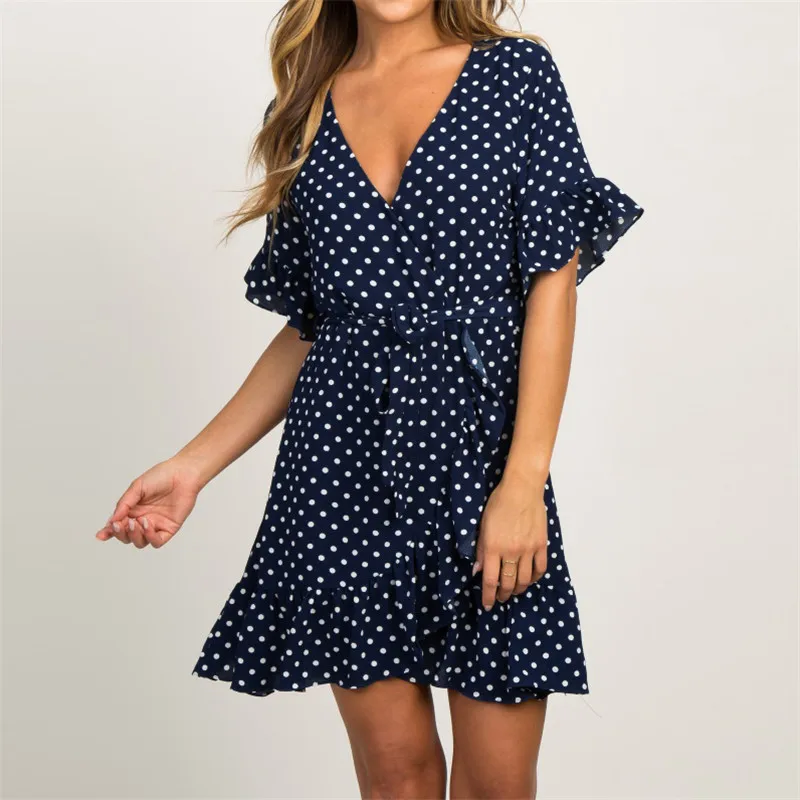 Summer Polka Dot Dress for Women Office Ladies Midi Dresses 2019 Vintage Boho A-line Red Blue Black Pink Ruffles Sleeve Vestidos
Summer Polka Dot Dress for Women Office Ladies Midi Dresses 2019 Vintage Boho A-line Red Blue Black Pink Ruffles Sleeve Vestidos