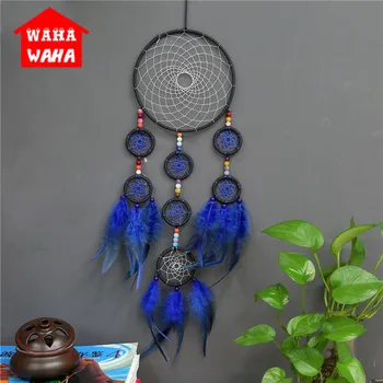 Dark Blue Multi-Ring Dream Handmade Home Decoration Pendant Fumigation Feathers Dream Catcher Mascot Creative Gifts
Dark Blue Multi-Ring Dream Handmade Home Decoration Pendant Fumigation Feathers Dream Catcher Mascot Creative Gifts
