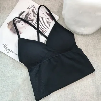 Sexy Crop Top V-neck Camisole Women Knitted Underwear Bralette Top Female Shirt Ladies Woman Tank Tops
Sexy Crop Top V-neck Camisole Women Knitted Underwear Bralette Top Female Shirt Ladies Woman Tank Tops