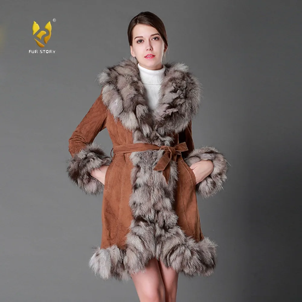 Fur Story 010204W Real Leather Coat overcoat with silver fox fur collar trim jacket outwear garment winter coat
Fur Story 010204W Real Leather Coat overcoat with silver fox fur collar trim jacket outwear garment winter coat
