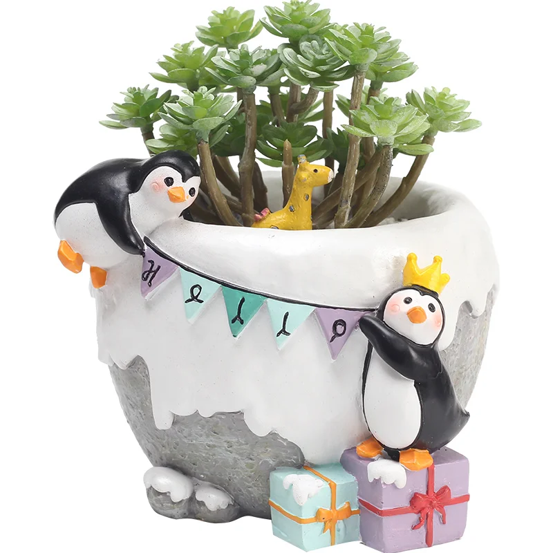 Cute cartoon penguin resin small flower pot Fun penguin mini plant small flower pot
Cute cartoon penguin resin small flower pot Fun penguin mini plant small flower pot
