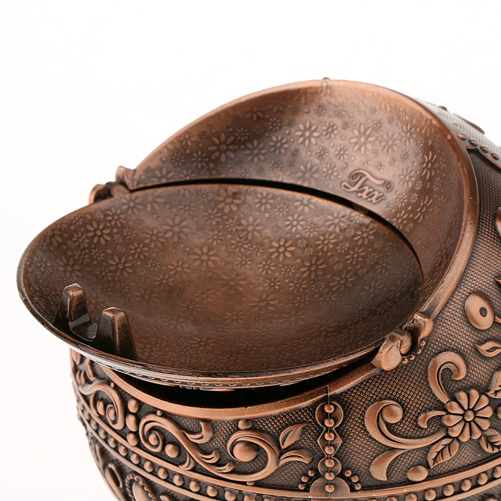 MagiDeal Tabletop Smoking Ashtray Jewelry Storage Box Round Ball 3D Beautiful Flower