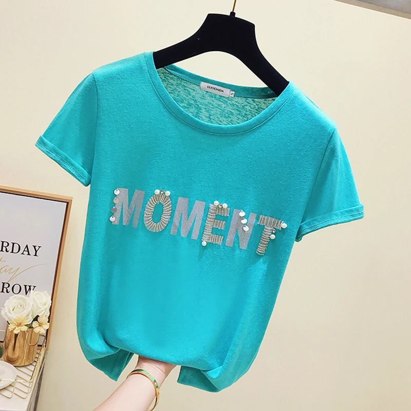 Ice Silk T-shirt Female Summer 2019 New Korean Fashion Letters Printed Short Sleeve T-shirt Super Fire Top Girl Students Shirts
Ice Silk T-shirt Female Summer 2019 New Korean Fashion Letters Printed Short Sleeve T-shirt Super Fire Top Girl Students Shirts