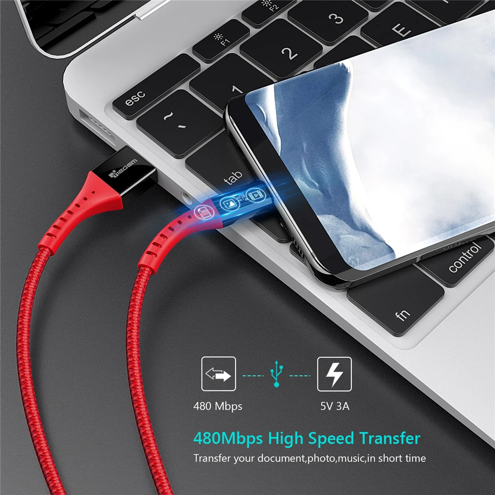 Кабель TIEGEM 3 1 USB Type C нейлоновый кабель быстрой зарядки для синхронизации данных и
