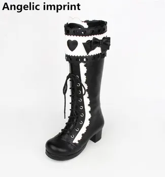 Angelic imprint handmade Women punk motorcycle boots lady lolita Boots woman princess high heels pumps love heart bowtie 33-47
Angelic imprint handmade Women punk motorcycle boots lady lolita Boots woman princess high heels pumps love heart bowtie 33-47