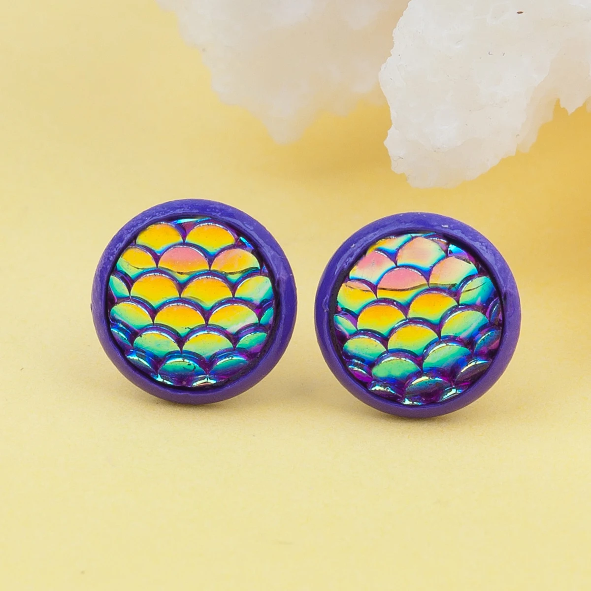 Doreen Box Copper Resin Mermaid Fish/ Dragon Scale Ear Post Stud Earrings Purple AB Color Round 15mm x 12mm,1 Pair 2017 new
Doreen Box Copper Resin Mermaid Fish/ Dragon Scale Ear Post Stud Earrings Purple AB Color Round 15mm x 12mm,1 Pair 2017 new