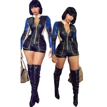 new women's PU leather jumpsuit stitching sexy slim jumpsuit sexy nightclub club party jumpsuit
new women's PU leather jumpsuit stitching sexy slim jumpsuit sexy nightclub club party jumpsuit