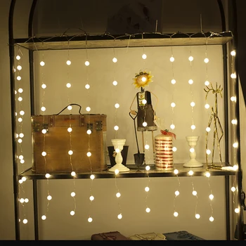 48 LED 1*0.8 M Crystal curtain light Fairy Garland Ball Christmas Garland For Christmas Tree Wedding Home Decoration
48 LED 1*0.8 M Crystal curtain light Fairy Garland Ball Christmas Garland For Christmas Tree Wedding Home Decoration