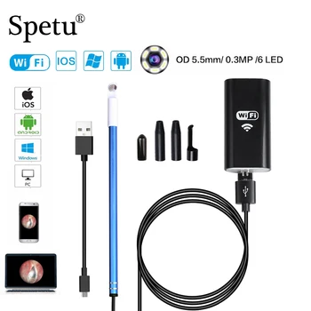 Spetu 5.5mm HD Visual Ear Clean Spoon Wifi Endoscope Android IPhone Camera Personal Health Care Otoscope USB Camera Endoscopio
Spetu 5.5mm HD Visual Ear Clean Spoon Wifi Endoscope Android IPhone Camera Personal Health Care Otoscope USB Camera Endoscopio