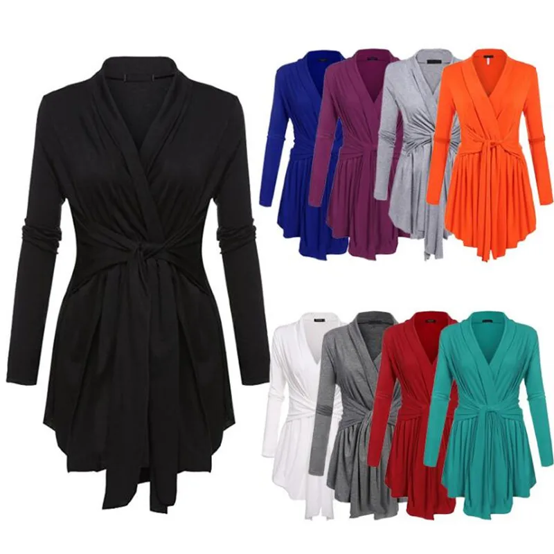 SexeMara New 2017 Muli-Color Choice Solid Long Sleeve Soft Self Bow Waist Belted Open Top Tee Shirt Outfit Office Lady Style
SexeMara New 2017 Muli-Color Choice Solid Long Sleeve Soft Self Bow Waist Belted Open Top Tee Shirt Outfit Office Lady Style