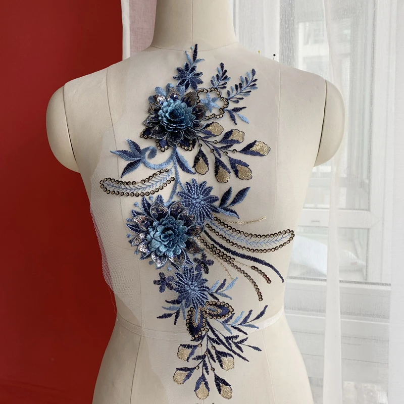 Quality sequins lace appliques for making dresses clothing diy lace 2019 NEW arrival blue lace embroidered 3d patches 1 piece!
Quality sequins lace appliques for making dresses clothing diy lace 2019 NEW arrival blue lace embroidered 3d patches 1 piece!