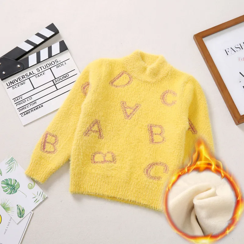 Mink-like sweater for children winter girl's letter ABCD sweater with wool and baby knitting
Mink-like sweater for children winter girl's letter ABCD sweater with wool and baby knitting
