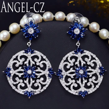 ANGELCZ Vintage Geometric Pendant Drop Blue Cubic Zirconia Stone Ethnic Large Earrings For Women Handmade Bohemian Jewelry AE073
ANGELCZ Vintage Geometric Pendant Drop Blue Cubic Zirconia Stone Ethnic Large Earrings For Women Handmade Bohemian Jewelry AE073