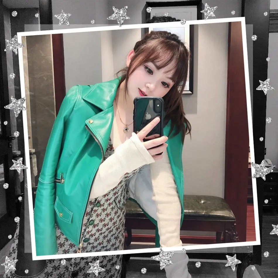 women fashion sheep leather genuine leather jacket (13)