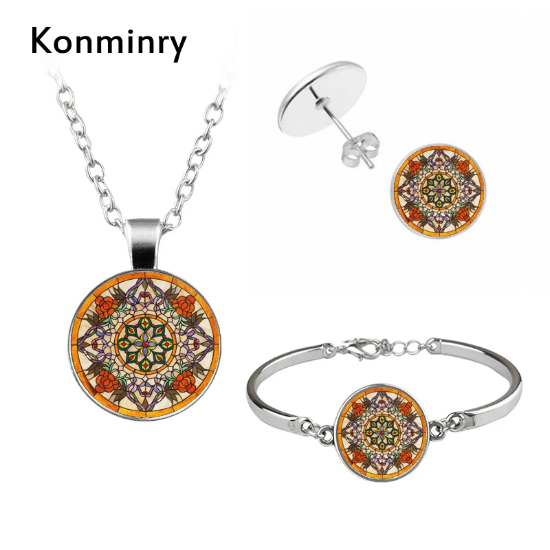 Konminry Charms Stud Earrings Sets Henna Pattern Bracelet Necklaces Glass Dome Yoga Earring Buddhism Jewelry Set For Women
Konminry Charms Stud Earrings Sets Henna Pattern Bracelet Necklaces Glass Dome Yoga Earring Buddhism Jewelry Set For Women
