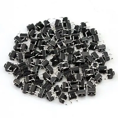 Фото 100Pcs Tactile Push Button Switch Tact 6X6X5mm 4-pin DIP  Электронные компоненты и | Электрические контакты и материалы (32528310160)