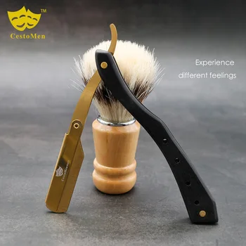 Professional Beard Shaving Razor Black Sandalwood Handle Barber Hair Cut Razor Barber Hair Knives Blade Changeable Shaving Knife
Professional Beard Shaving Razor Black Sandalwood Handle Barber Hair Cut Razor Barber Hair Knives Blade Changeable Shaving Knife