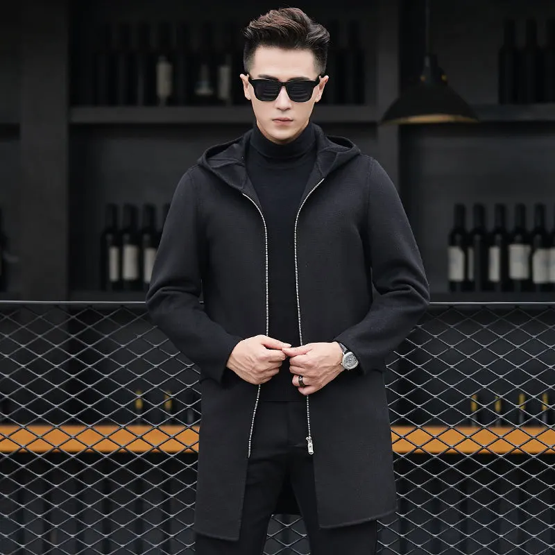 new Hooded Winter Wool Coat Men Leisure Long Sections Woolen Coats Men's Pure Color Casual Fashion Jackets / Casual Men Overcoat
new Hooded Winter Wool Coat Men Leisure Long Sections Woolen Coats Men's Pure Color Casual Fashion Jackets / Casual Men Overcoat