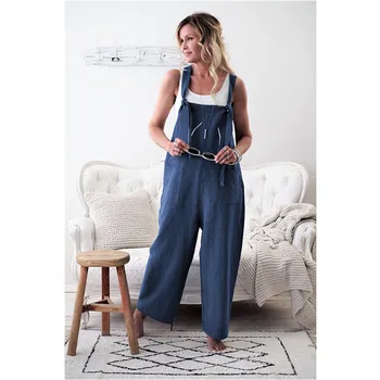 Women Fashion Casual Loose Cotton Linen Jumpsuit Overall Wide Leg Ladies Summer Solid Color Comfortable Jumpsuits New Size S-XL
Women Fashion Casual Loose Cotton Linen Jumpsuit Overall Wide Leg Ladies Summer Solid Color Comfortable Jumpsuits New Size S-XL
