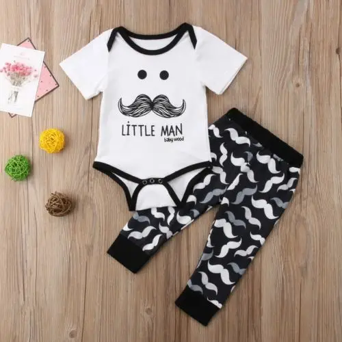 New Arrival Newborn Baby Boys Letter Tops Romper Long Mustache Print Pants 2Pcs Outfits Clothes Set Fashion Casual Clothing
New Arrival Newborn Baby Boys Letter Tops Romper Long Mustache Print Pants 2Pcs Outfits Clothes Set Fashion Casual Clothing