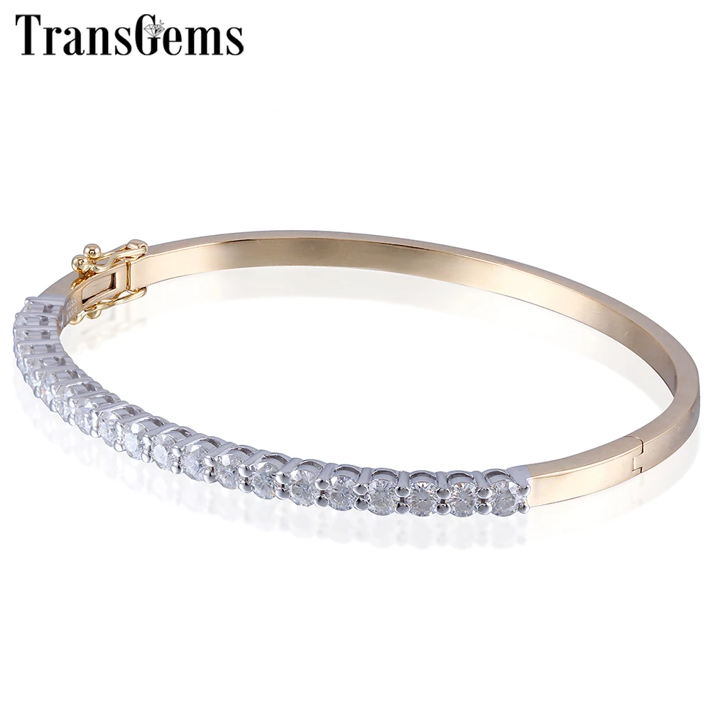 Transgems 14K 585 Yellow Gold and White Gold Two Tones 2CTW GH Color 3mm Moissanite Bangle Bracelets for Women Fine Jewelry
Transgems 14K 585 Yellow Gold and White Gold Two Tones 2CTW GH Color 3mm Moissanite Bangle Bracelets for Women Fine Jewelry