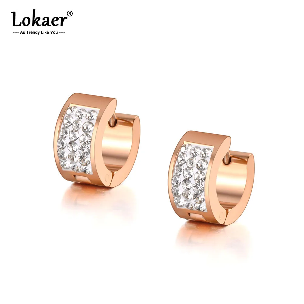 Lokaer Trendy Mosaic Full Rhinestone Titanium Stainless Steel Hoop Earrings Rose Gold Crystal Ears Jewelry For Women Girl E19148
Lokaer Trendy Mosaic Full Rhinestone Titanium Stainless Steel Hoop Earrings Rose Gold Crystal Ears Jewelry For Women Girl E19148