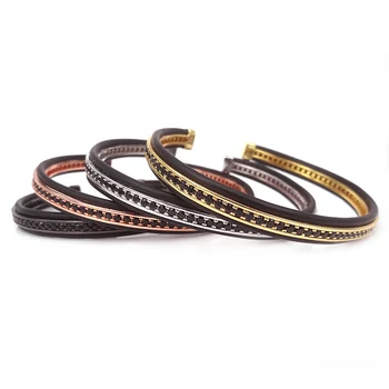 Men Protecding Watch Riviere Wristgame Bangles,Cuff Bangles Micro Pave Black CZ Open Bangles Leather Bracelets & Bangles For Men 
Men Protecding Watch Riviere Wristgame Bangles,Cuff Bangles Micro Pave Black CZ Open Bangles Leather Bracelets & Bangles For Men