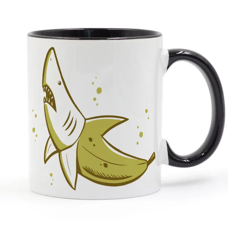 BANANA SHARK Coffee Mug Ceramic Cup Color Handle Colour Inside Gifts 11oz GA1072
BANANA SHARK Coffee Mug Ceramic Cup Color Handle Colour Inside Gifts 11oz GA1072