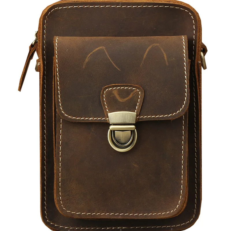 Trousers, head pack, mobile phone bag, new crazy horse leather waist bag, men's retro style waist bag 1123
Trousers, head pack, mobile phone bag, new crazy horse leather waist bag, men's retro style waist bag 1123