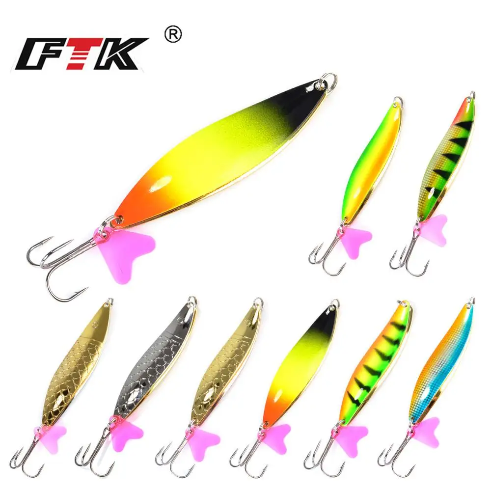 FTK 1PC Metal Spinner Fishing Lure Hard Baits Spoon 24g/28g/35g 9/9.5/10.5cm With 35647-BN Hook Paillette Wobbler Pesca Tack
FTK 1PC Metal Spinner Fishing Lure Hard Baits Spoon 24g/28g/35g 9/9.5/10.5cm With 35647-BN Hook Paillette Wobbler Pesca Tack