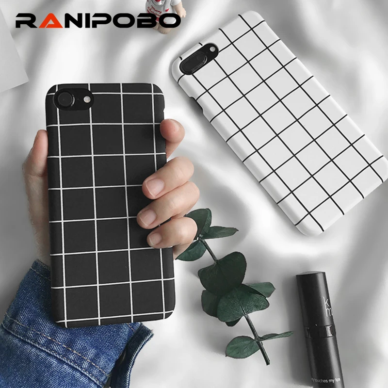 Fashional Black White Lattice Phone Case For iPhone 6 6S 7 Plus 8 8Plus Simple Lattice Stripe Matte Hard PC Back Cover
Fashional Black White Lattice Phone Case For iPhone 6 6S 7 Plus 8 8Plus Simple Lattice Stripe Matte Hard PC Back Cover