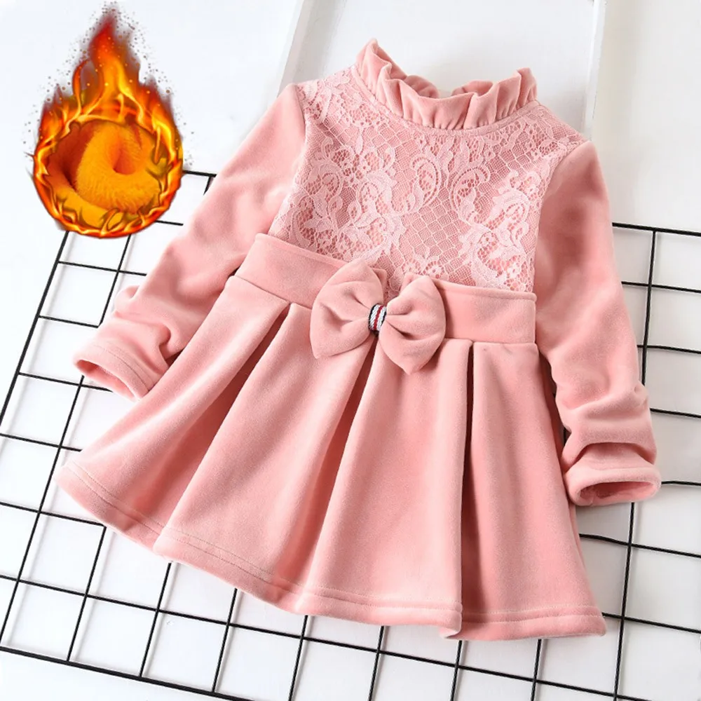Toddler Kids Girls Princess Dress Thicken Lace Bow Ruched Warm Clothes Solid Dresses For Girls Autumn Winter Princess Costume
Toddler Kids Girls Princess Dress Thicken Lace Bow Ruched Warm Clothes Solid Dresses For Girls Autumn Winter Princess Costume