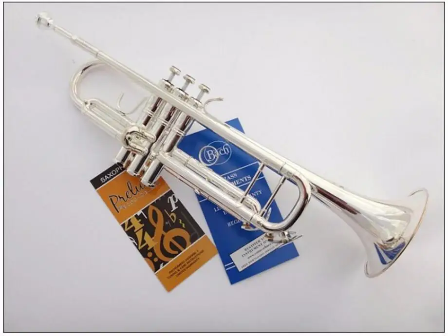 Professional Bach LT-180S-43 Trumpet Silver Plate Pipe Body Carved Bb Trumpet Drop Adjustable Trompeta Instrument
Professional Bach LT-180S-43 Trumpet Silver Plate Pipe Body Carved Bb Trumpet Drop Adjustable Trompeta Instrument