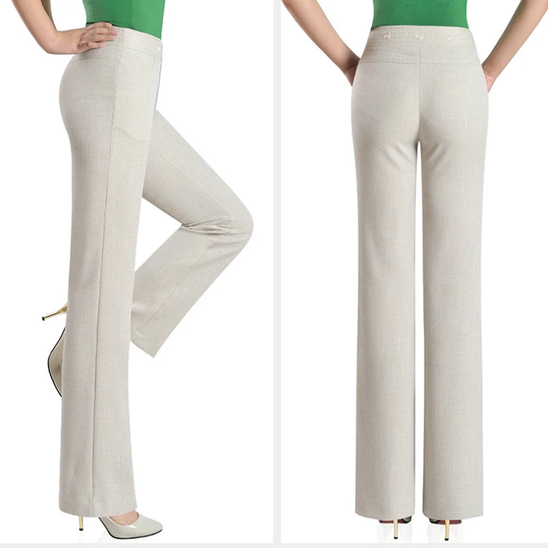 2020 new summer office lady linen plus size high waist brand women female straight pants clothing 79437
2020 new summer office lady linen plus size high waist brand women female straight pants clothing 79437