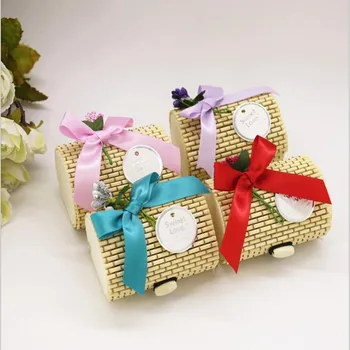 12pcs European Style Cylinder Shape Bamboo Wedding Favors Candy Boxes Party Gift Box with Tags + Flowers
12pcs European Style Cylinder Shape Bamboo Wedding Favors Candy Boxes Party Gift Box with Tags + Flowers
