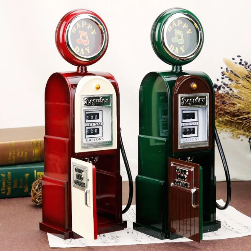 Retro Simulation Tanker Model Music Box Home Decoration Plastic Hand Crank Music Box Mechanism Figurines Gift With Logo