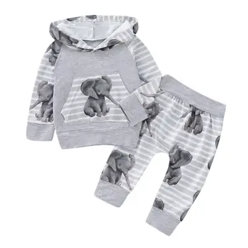 Autumn Newborn Baby Girls Boy Hooded Elephant Tops Pants Tracksuit Trousers Strip Outfits Infant Clothes Sets Winter Suit
Autumn Newborn Baby Girls Boy Hooded Elephant Tops Pants Tracksuit Trousers Strip Outfits Infant Clothes Sets Winter Suit
